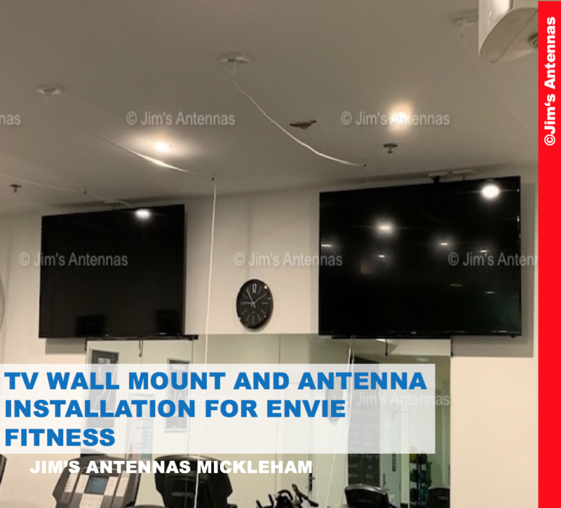 TV WALL MOUNT AND ANTENNA INSTALLATION AT ENVIE FITNESS