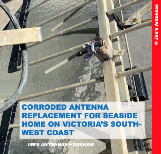 CORRODED ANTENNA REPLACEMENT FOR SEASIDE HOME ON VICTORIA’S SOUTHWEST COAST
