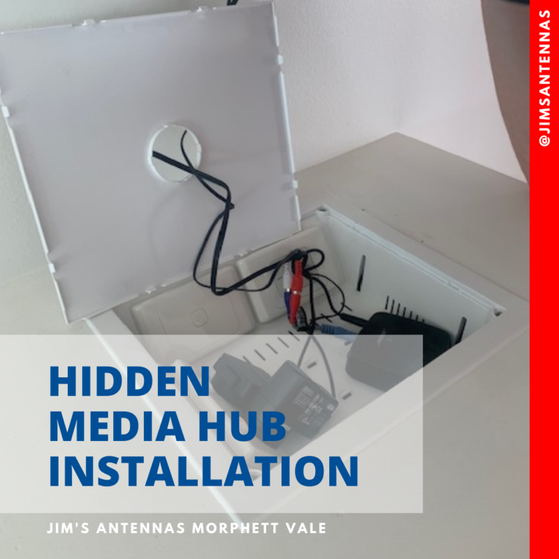 Hidden media hub installation.
