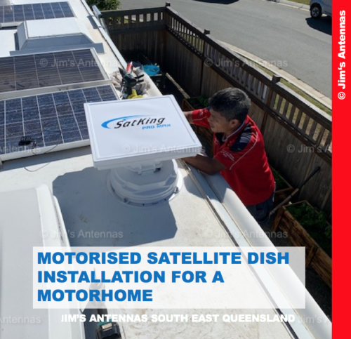 MOTORISED SATELLITE DISH INSTALLATION FOR A MOTORHOME