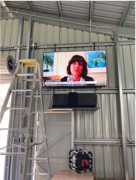 AT JIM’S ANTENNAS WE CAN MOUNT A TV TO YOUR WORKSHOP WALL!